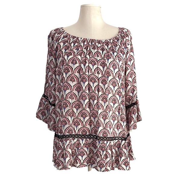 “Fever” Women's Ruffle Sleeve Boho Peasant Top Poet Blouse | Size M - Picture 1 of 9